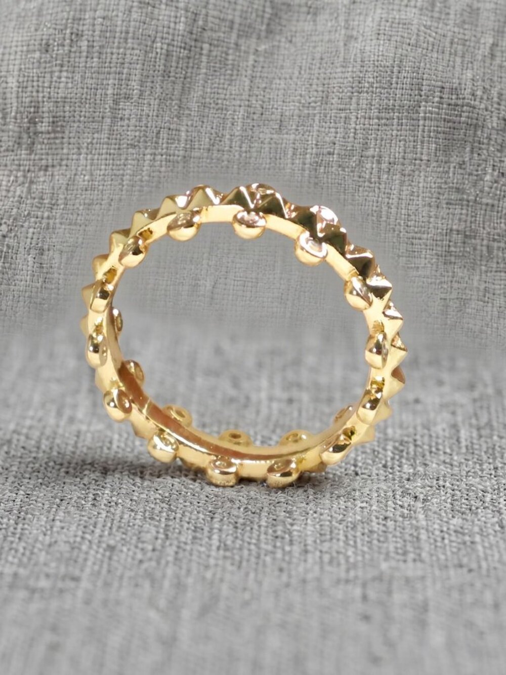 Kendra Scott Jada Gold White CZ Band Ring Size 7